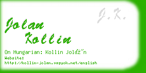 jolan kollin business card